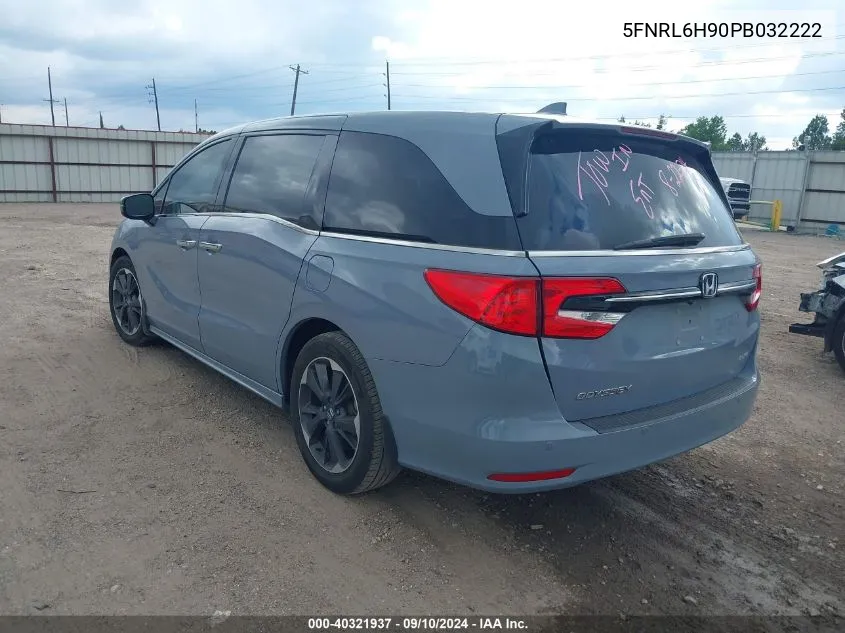 2023 Honda Odyssey Elite VIN: 5FNRL6H90PB032222 Lot: 40321937