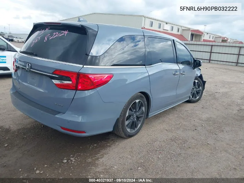 2023 Honda Odyssey Elite VIN: 5FNRL6H90PB032222 Lot: 40321937