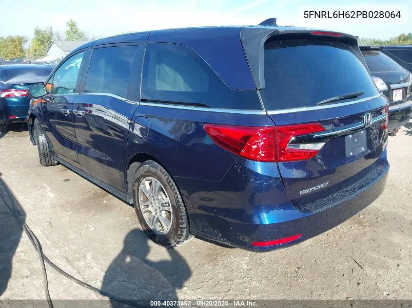 2023 Honda Odyssey Ex-L VIN: 5FNRL6H62PB028064 Lot: 40373452