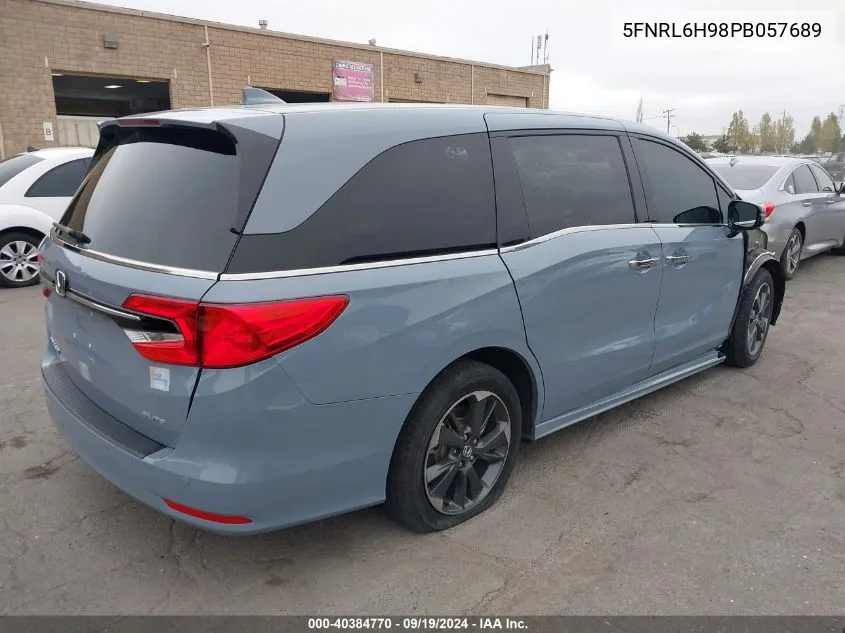 2023 Honda Odyssey Elite VIN: 5FNRL6H98PB057689 Lot: 40384770