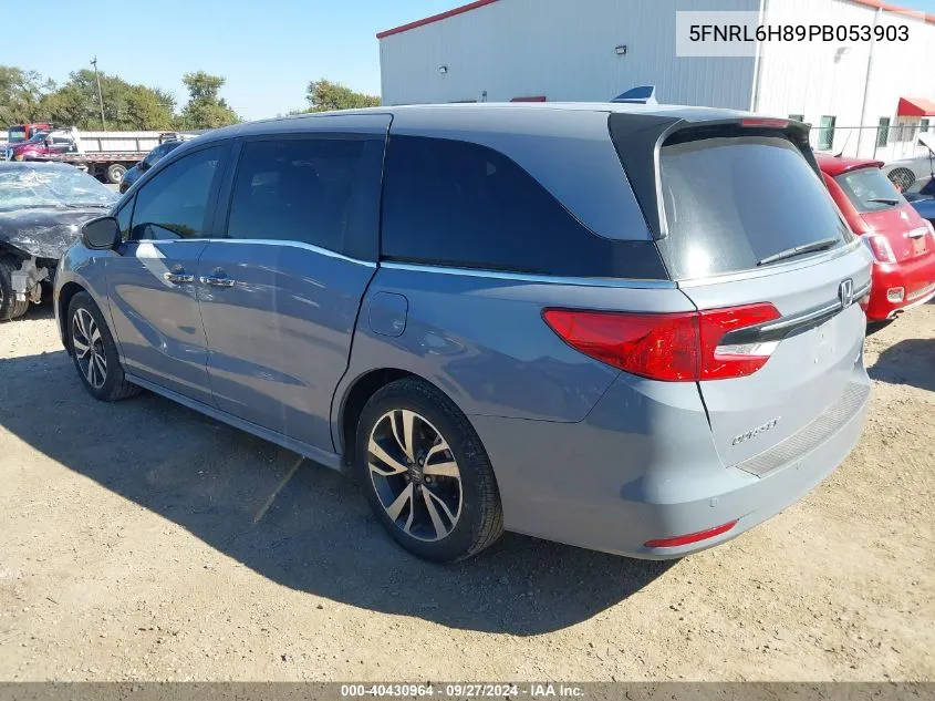 2023 Honda Odyssey Touring VIN: 5FNRL6H89PB053903 Lot: 40430964