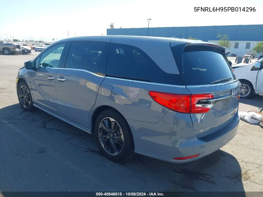 2023 Honda Odyssey Elite VIN: 5FNRL6H95PB014296 Lot: 40546515