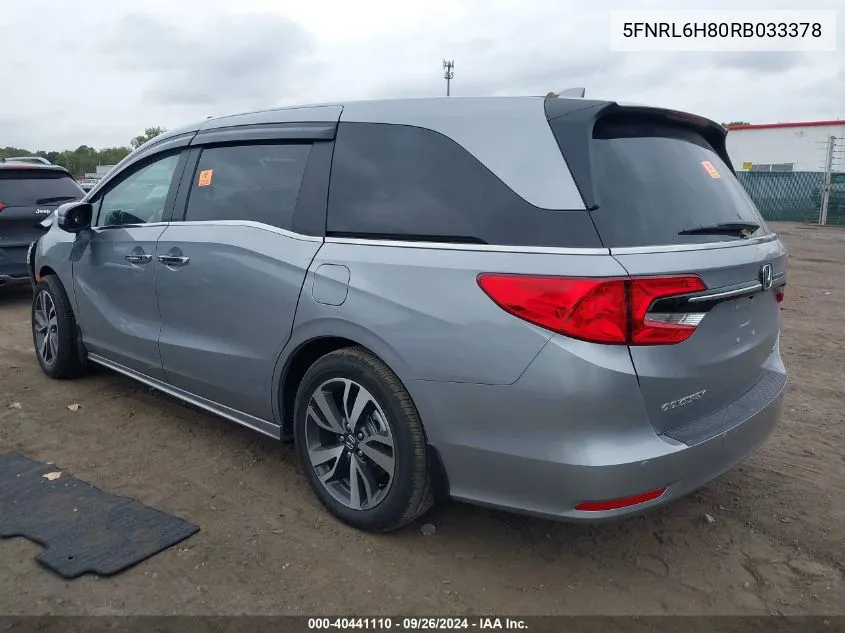 2024 Honda Odyssey Touring VIN: 5FNRL6H80RB033378 Lot: 40441110