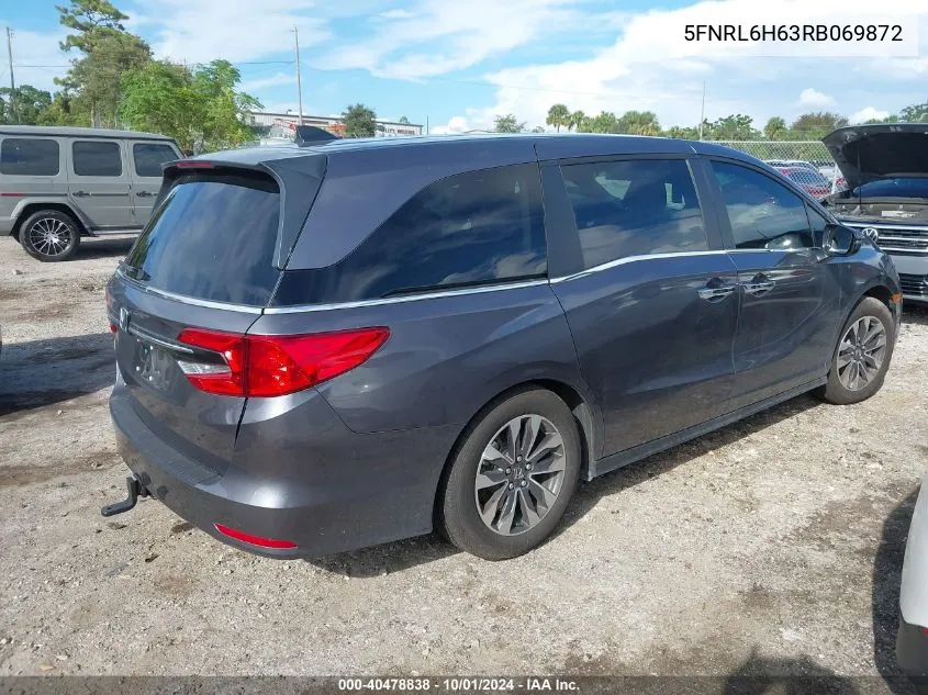 2024 Honda Odyssey Exl VIN: 5FNRL6H63RB069872 Lot: 40478838