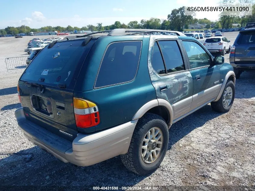 2000 Honda Passport Ex/Lx VIN: 4S6DM58W5Y4411090 Lot: 40431598