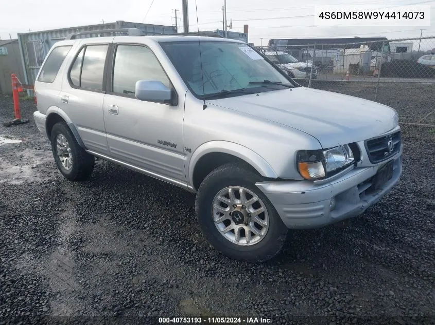 2000 Honda Passport Ex/Lx VIN: 4S6DM58W9Y4414073 Lot: 40753193