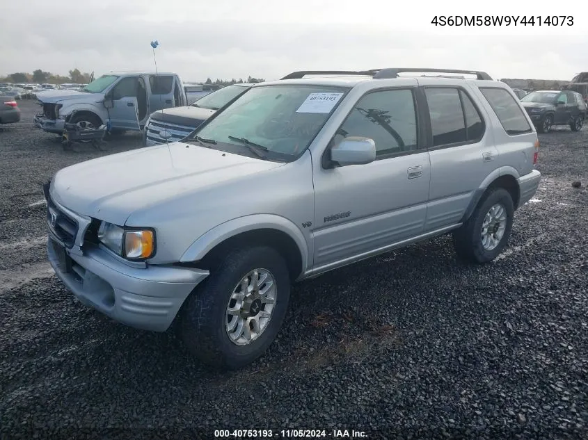 2000 Honda Passport Ex/Lx VIN: 4S6DM58W9Y4414073 Lot: 40753193