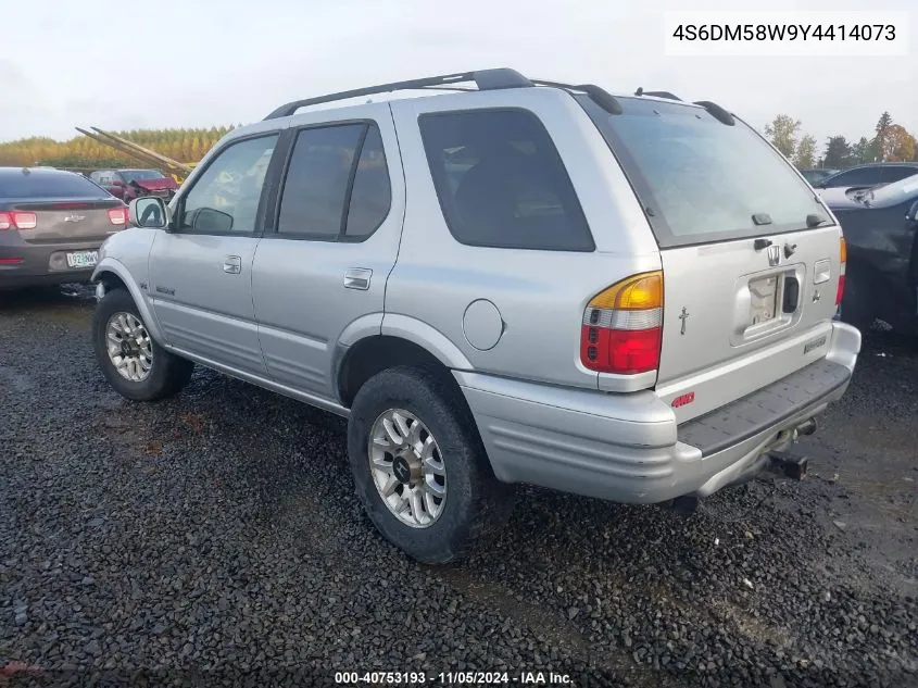 2000 Honda Passport Ex/Lx VIN: 4S6DM58W9Y4414073 Lot: 40753193