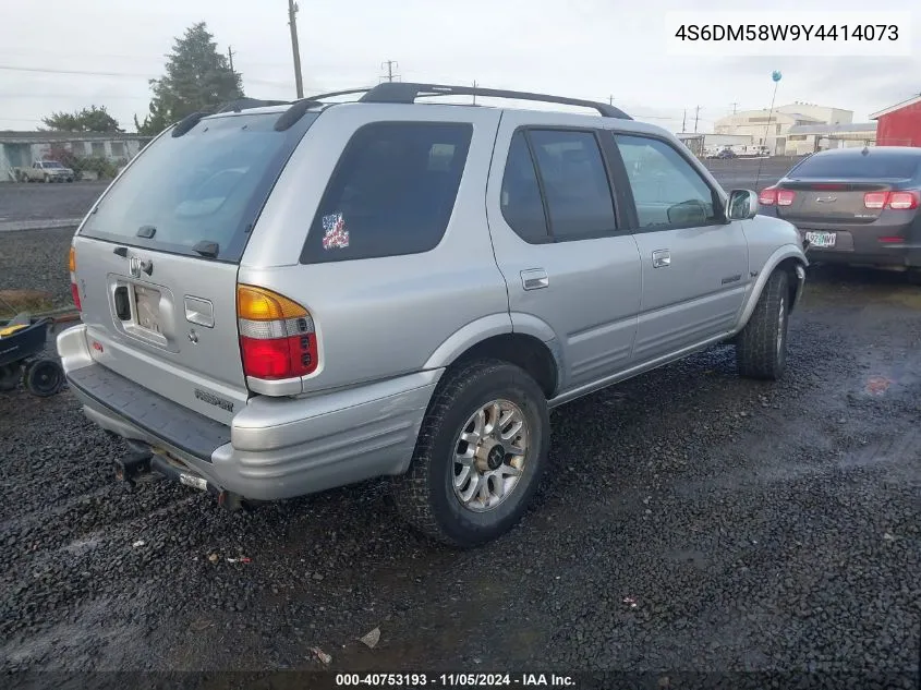 2000 Honda Passport Ex/Lx VIN: 4S6DM58W9Y4414073 Lot: 40753193