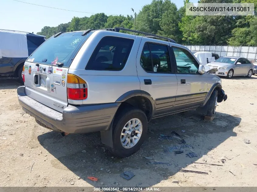 2001 Honda Passport Ex/Lx VIN: 4S6CK58W314415081 Lot: 39663542