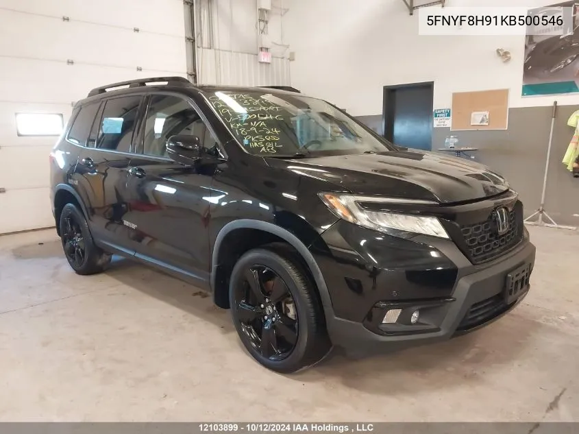 2019 Honda Passport VIN: 5FNYF8H91KB500546 Lot: 12103899