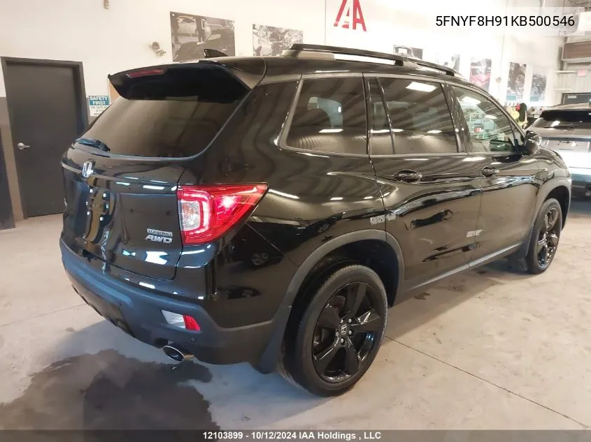 2019 Honda Passport VIN: 5FNYF8H91KB500546 Lot: 12103899