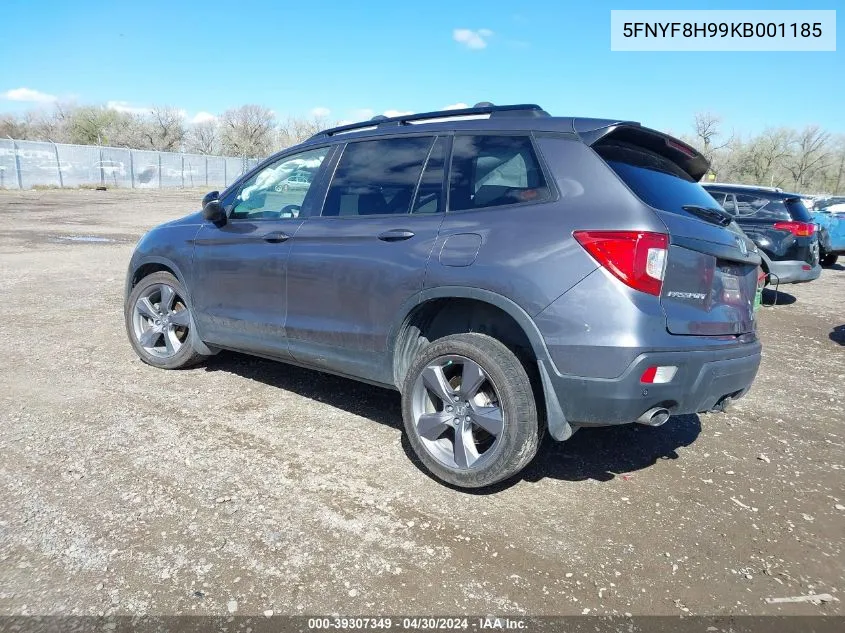 2019 Honda Passport Touring VIN: 5FNYF8H99KB001185 Lot: 39307349