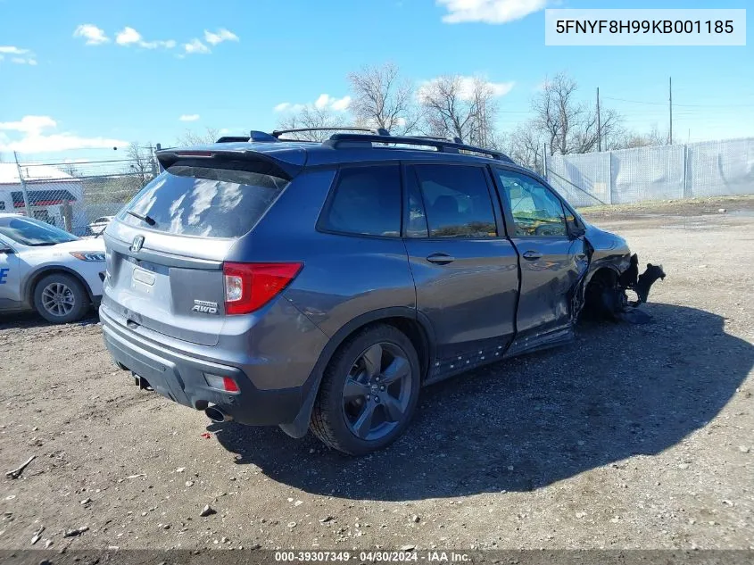 2019 Honda Passport Touring VIN: 5FNYF8H99KB001185 Lot: 39307349