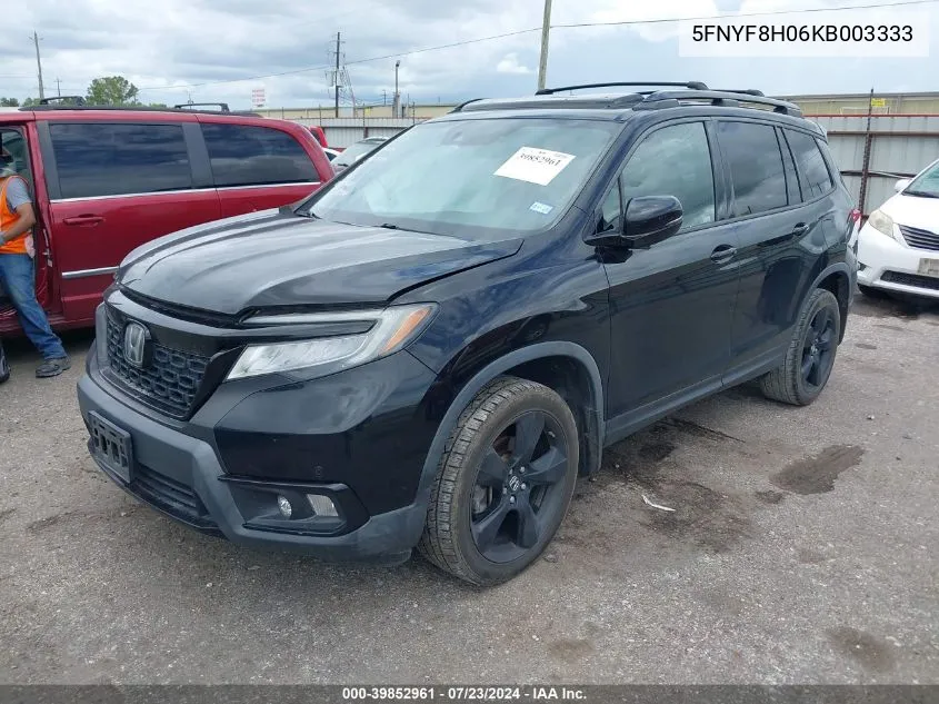 2019 Honda Passport Elite VIN: 5FNYF8H06KB003333 Lot: 39852961