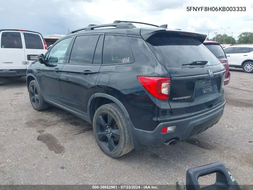 2019 Honda Passport Elite VIN: 5FNYF8H06KB003333 Lot: 39852961