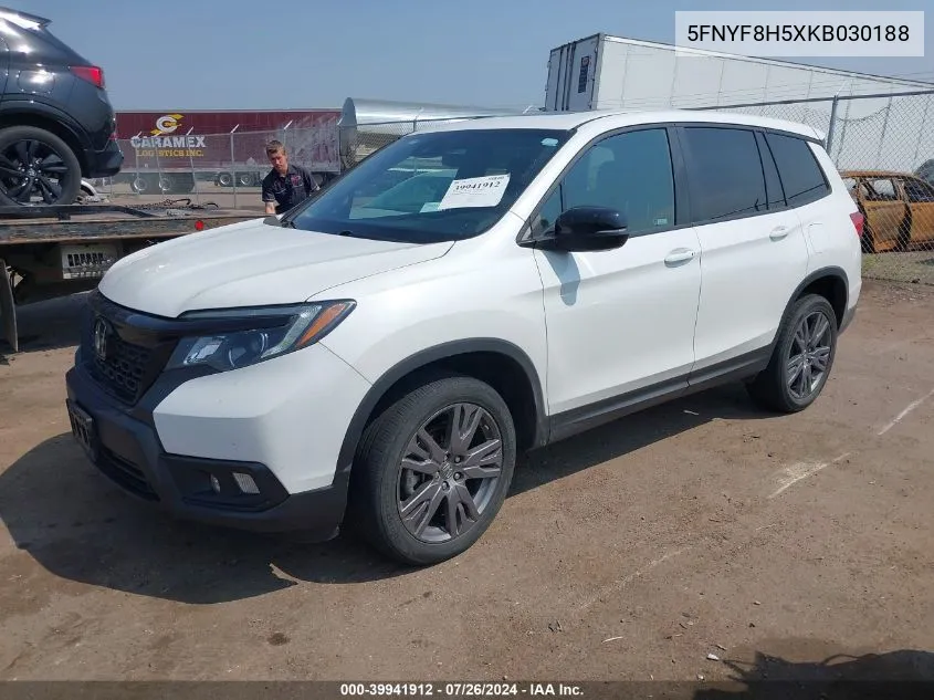 2019 Honda Passport Ex-L VIN: 5FNYF8H5XKB030188 Lot: 39941912