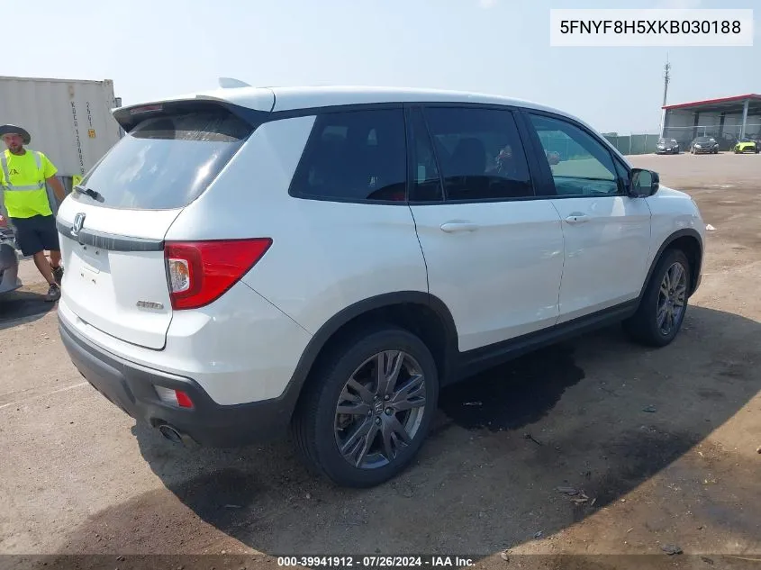 2019 Honda Passport Ex-L VIN: 5FNYF8H5XKB030188 Lot: 39941912