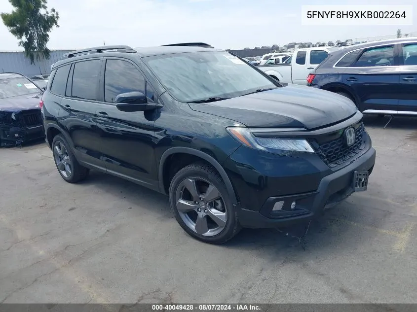 2019 Honda Passport Touring VIN: 5FNYF8H9XKB002264 Lot: 40049428