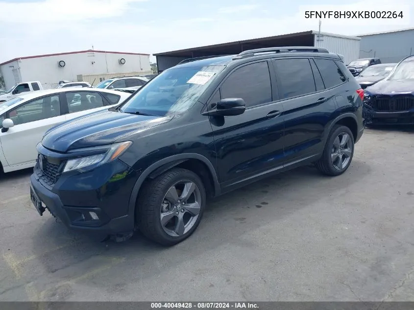 2019 Honda Passport Touring VIN: 5FNYF8H9XKB002264 Lot: 40049428