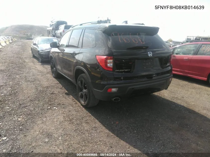 2019 Honda Passport Elite VIN: 5FNYF8H08KB014639 Lot: 40089666