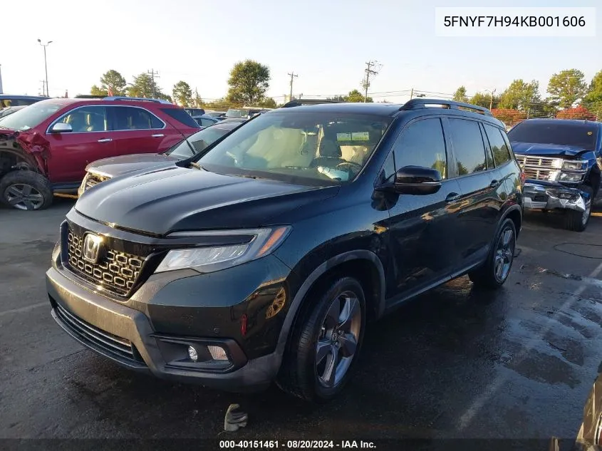 2019 Honda Passport Touring VIN: 5FNYF7H94KB001606 Lot: 40151461