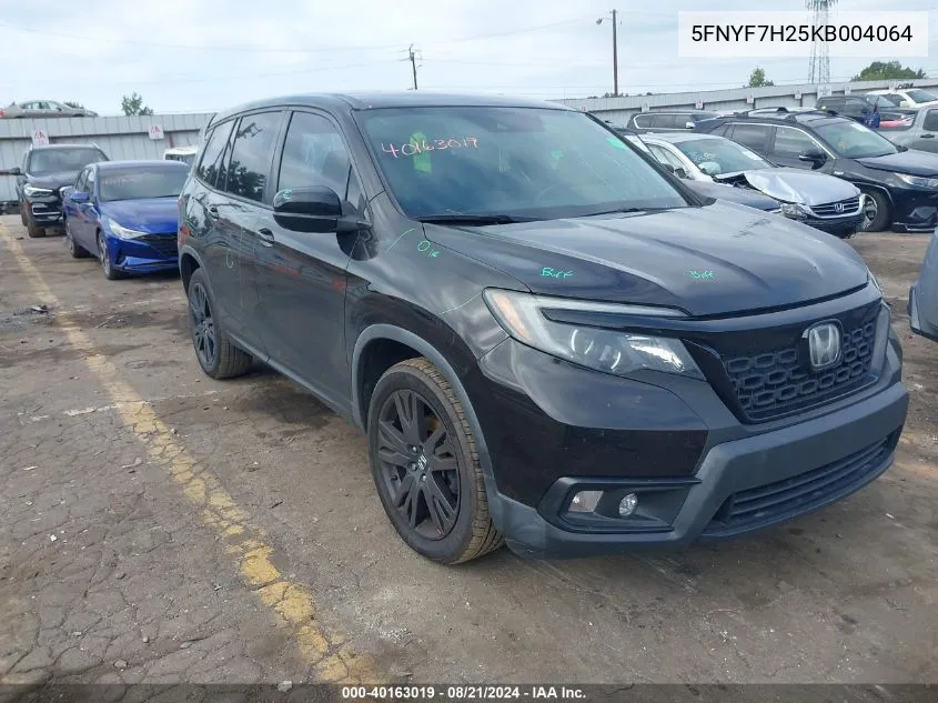 2019 Honda Passport Sport VIN: 5FNYF7H25KB004064 Lot: 40163019