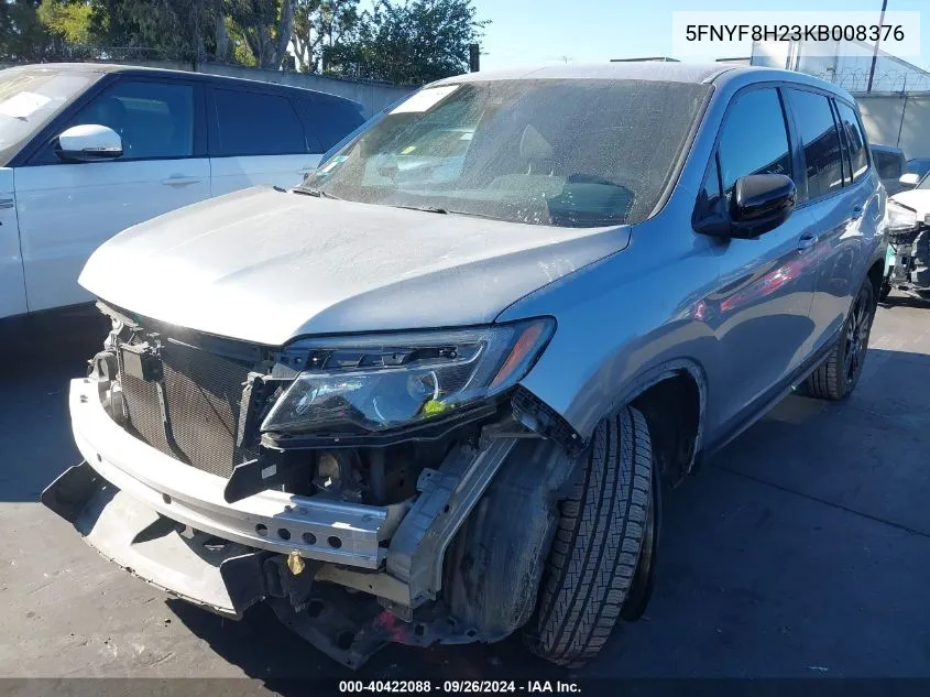 2019 Honda Passport Sport VIN: 5FNYF8H23KB008376 Lot: 40422088