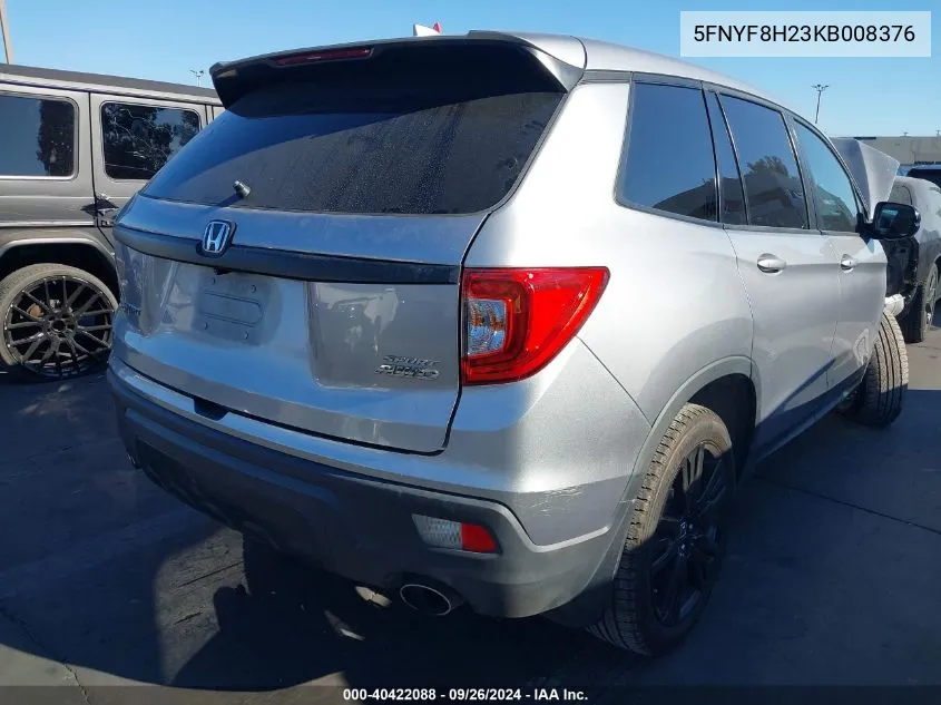 2019 Honda Passport Sport VIN: 5FNYF8H23KB008376 Lot: 40422088