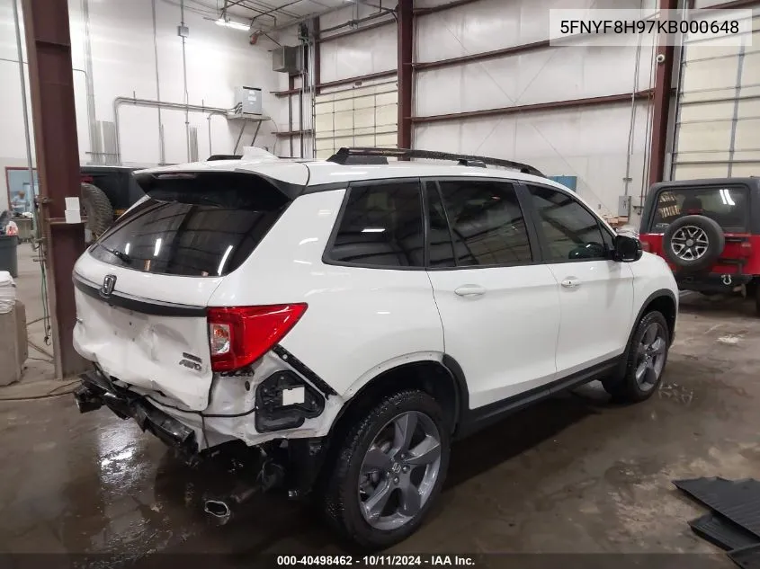 2019 Honda Passport Touring VIN: 5FNYF8H97KB000648 Lot: 40498462