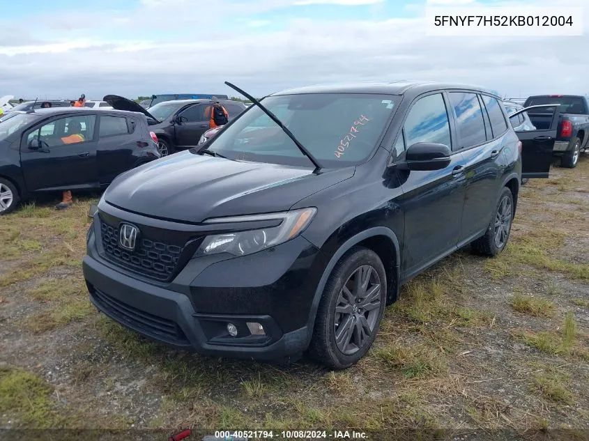 2019 Honda Passport Ex-L VIN: 5FNYF7H52KB012004 Lot: 40521794