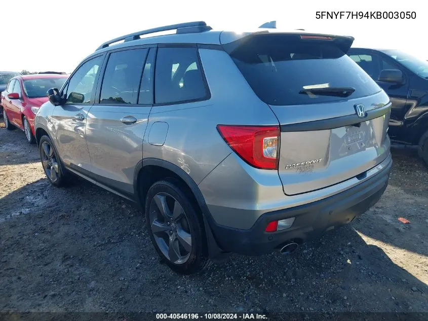 2019 Honda Passport Touring VIN: 5FNYF7H94KB003050 Lot: 40546196