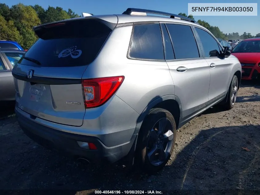 2019 Honda Passport Touring VIN: 5FNYF7H94KB003050 Lot: 40546196