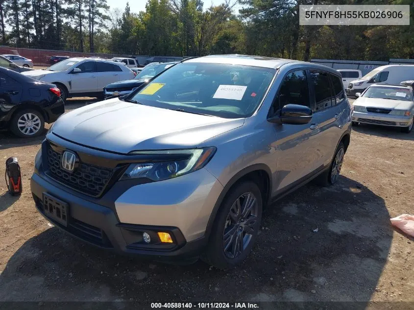 2019 Honda Passport Ex-L VIN: 5FNYF8H55KB026906 Lot: 40588140