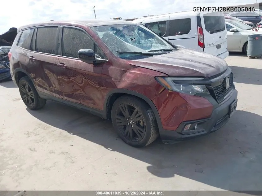 2019 Honda Passport Sport VIN: 5FNYF7H28KB005046 Lot: 40611039