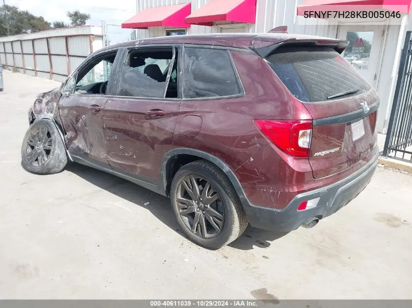 2019 Honda Passport Sport VIN: 5FNYF7H28KB005046 Lot: 40611039