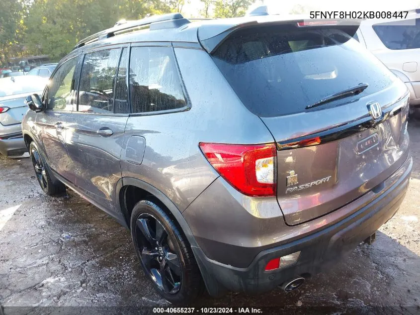 2019 Honda Passport Elite VIN: 5FNYF8H02KB008447 Lot: 40655237