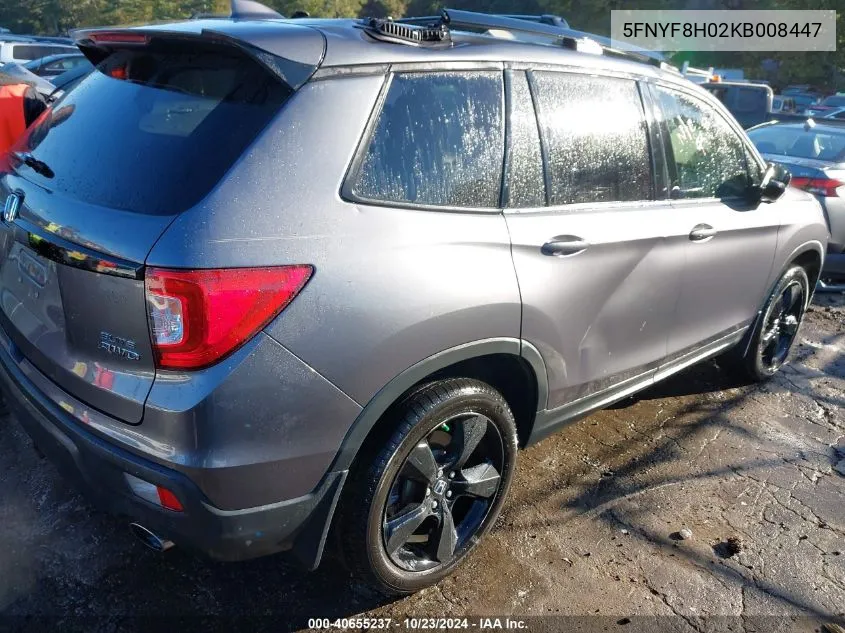 2019 Honda Passport Elite VIN: 5FNYF8H02KB008447 Lot: 40655237