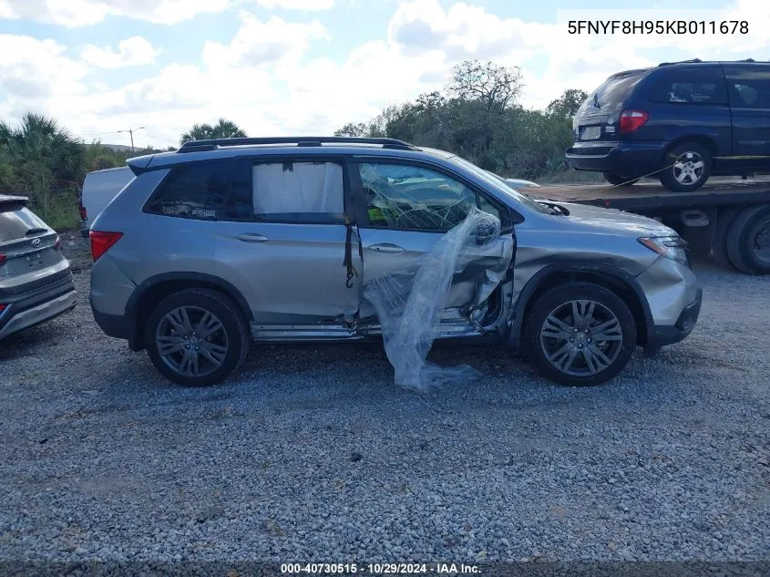 2019 Honda Passport Touring VIN: 5FNYF8H95KB011678 Lot: 40730515