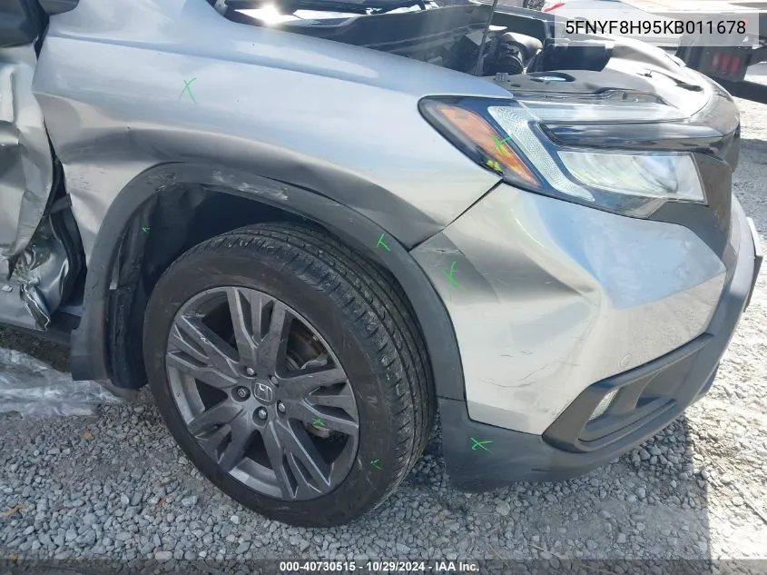 2019 Honda Passport Touring VIN: 5FNYF8H95KB011678 Lot: 40730515