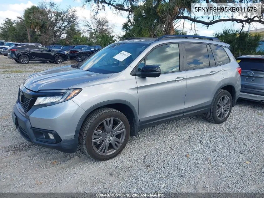 2019 Honda Passport Touring VIN: 5FNYF8H95KB011678 Lot: 40730515