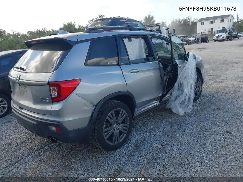 2019 Honda Passport Touring VIN: 5FNYF8H95KB011678 Lot: 40730515