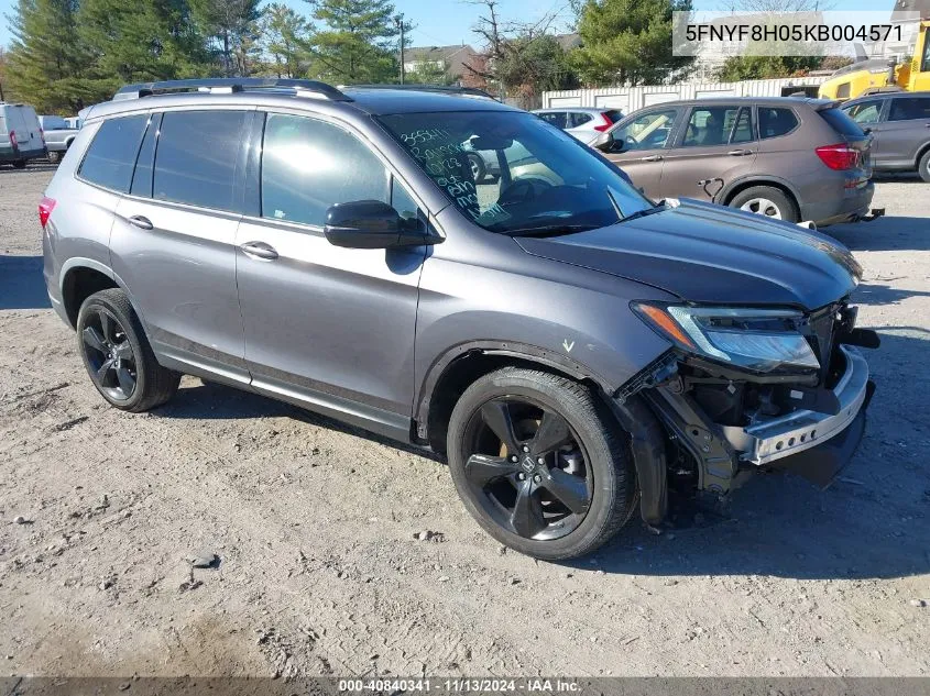 2019 Honda Passport Elite VIN: 5FNYF8H05KB004571 Lot: 40840341