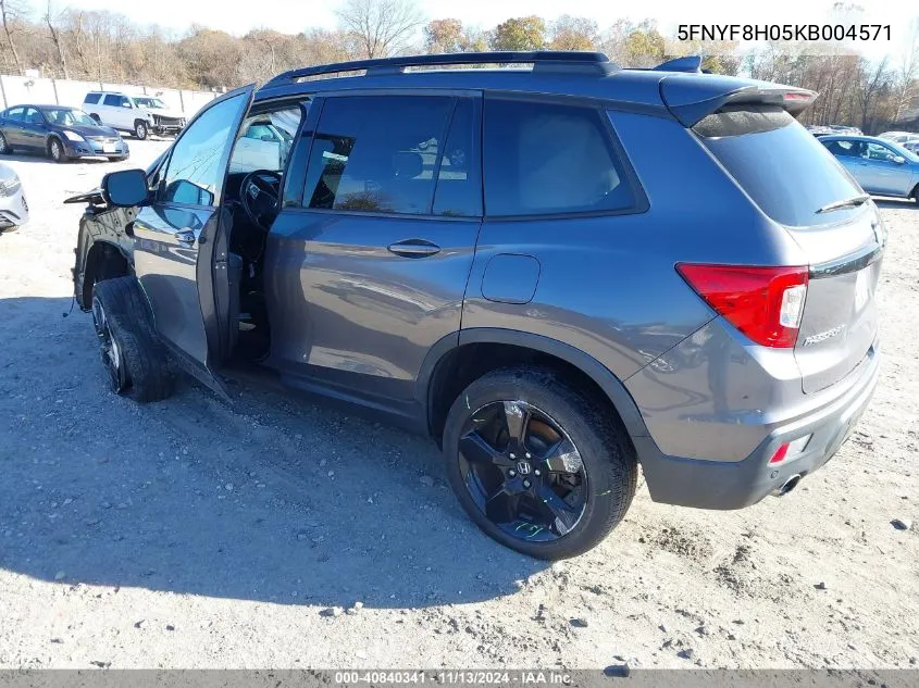 2019 Honda Passport Elite VIN: 5FNYF8H05KB004571 Lot: 40840341