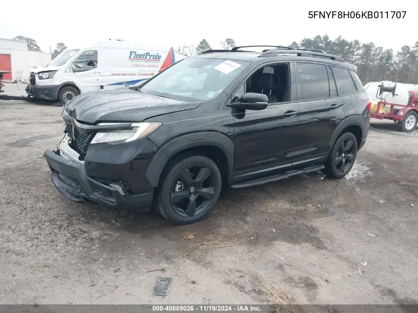 2019 Honda Passport Elite VIN: 5FNYF8H06KB011707 Lot: 40889026