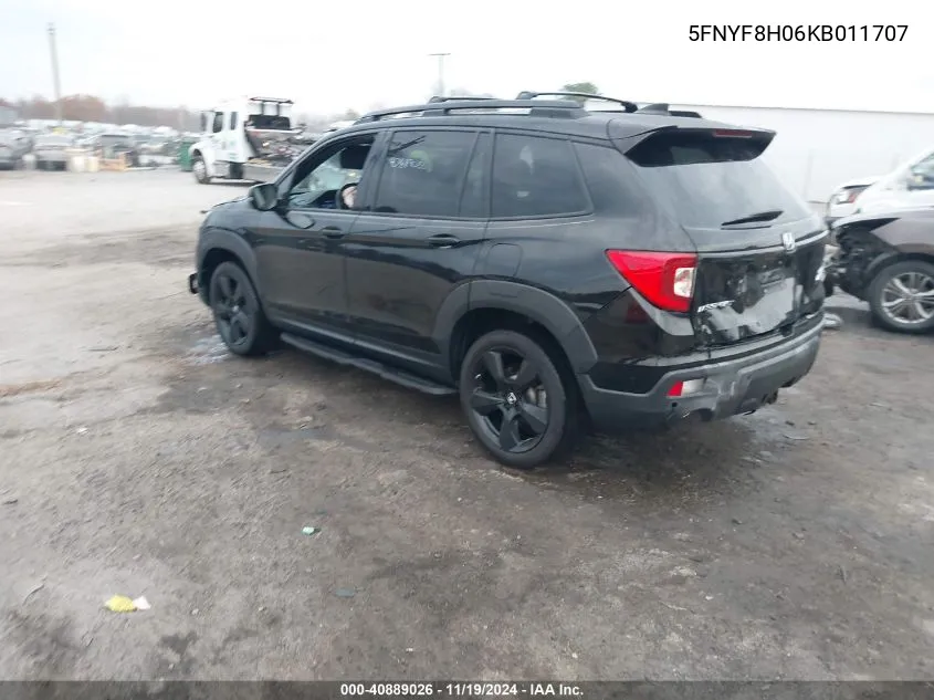 2019 Honda Passport Elite VIN: 5FNYF8H06KB011707 Lot: 40889026