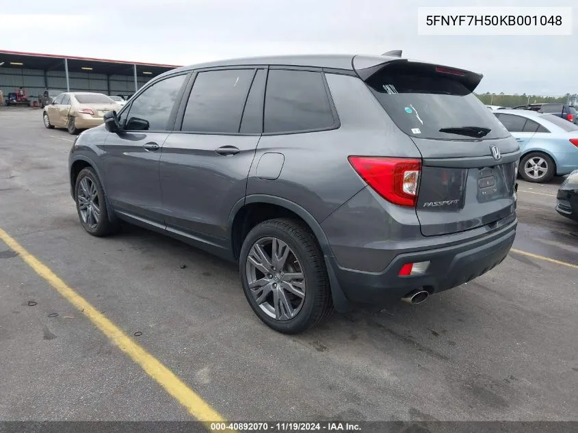 2019 Honda Passport Ex-L VIN: 5FNYF7H50KB001048 Lot: 40892070