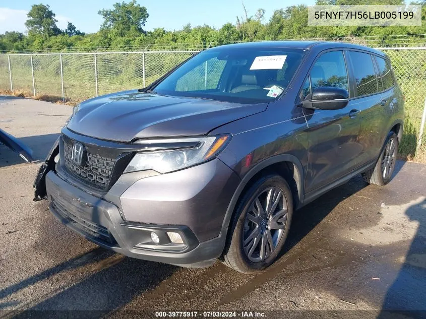 2020 Honda Passport 2Wd Ex-L VIN: 5FNYF7H56LB005199 Lot: 39775917