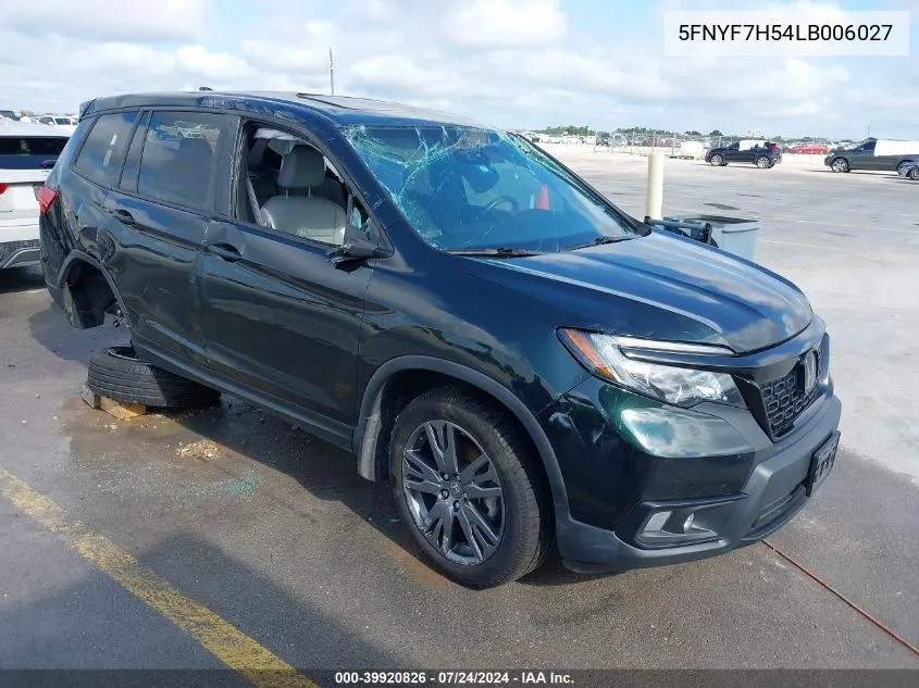 2020 Honda Passport 2Wd Ex-L VIN: 5FNYF7H54LB006027 Lot: 39920826