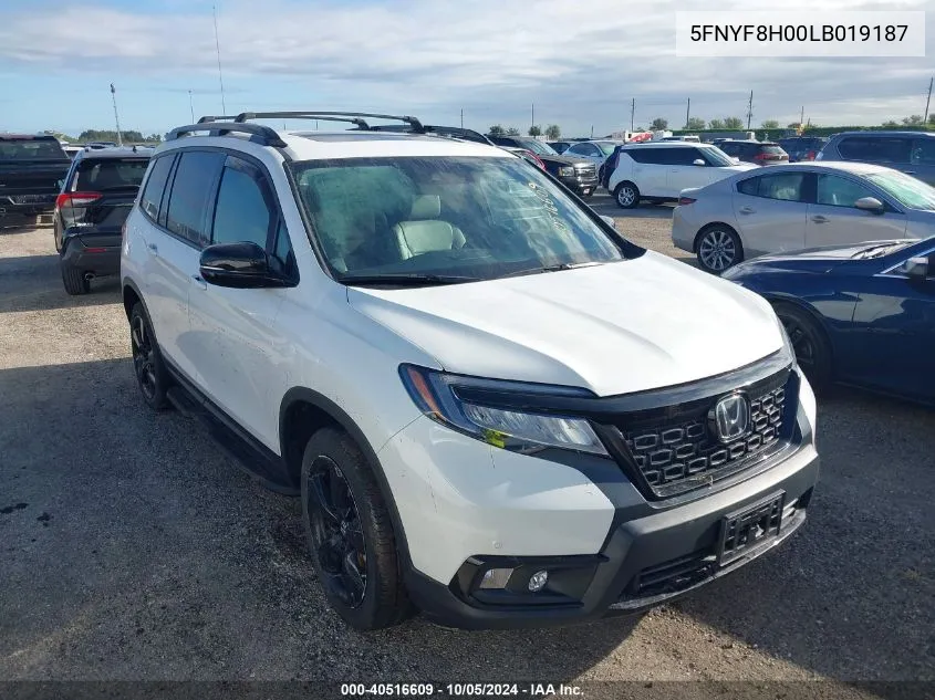 2020 Honda Passport Elite VIN: 5FNYF8H00LB019187 Lot: 40516609